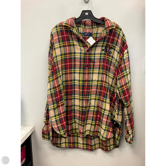 Top Long Sleeve By Polo Ralph Lauren In Plaid Pattern, Size: 14