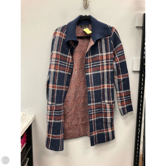 Sweater Cardigan By Tahari In Plaid Pattern, Size: M