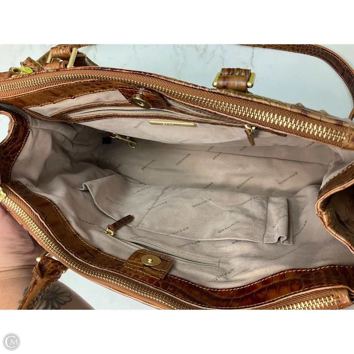 Handbag Designer By Brahmin, Size: Medium