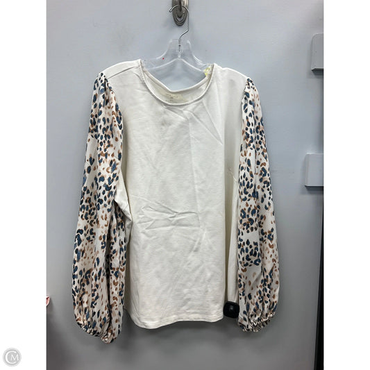 Top Long Sleeve By Nine West Apparel In Cream, Size: 2x
