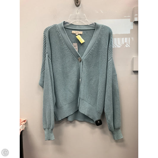 Sweater Cardigan By Loft In Aqua, Size: M