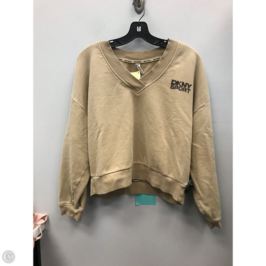 Top Long Sleeve By Dkny In Tan, Size: M