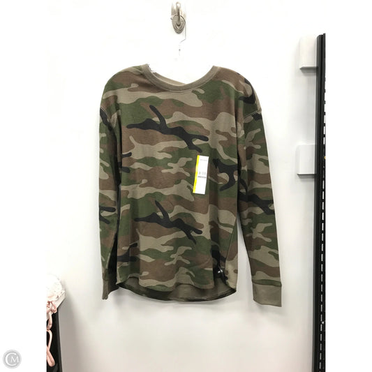 Top Long Sleeve By Time And Tru In Camouflage Print, Size: L