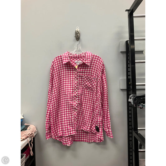 Top Long Sleeve By Vineyard Vines In Checkered Pattern, Size: 16
