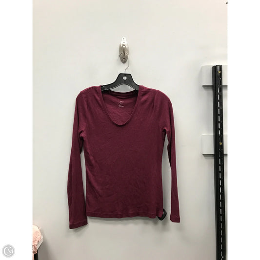 Top Long Sleeve By A New Day In Maroon, Size: S