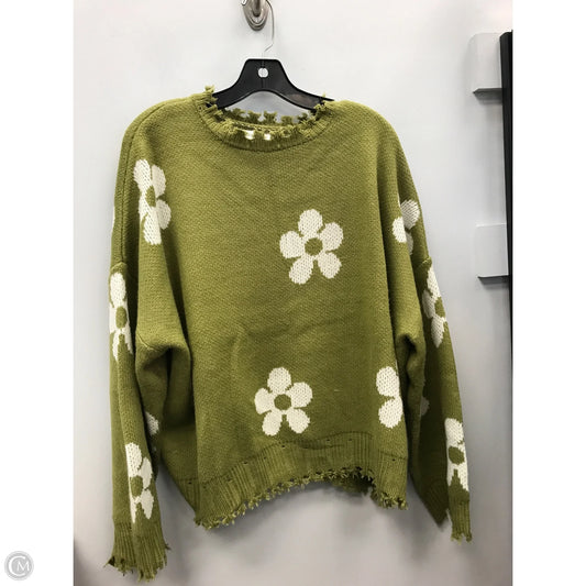 Sweater By Olivia Grey In Green & White, Size: Xl