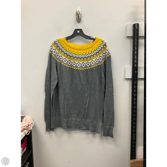 Sweater By Merona In Grey & Yellow, Size: Xxl