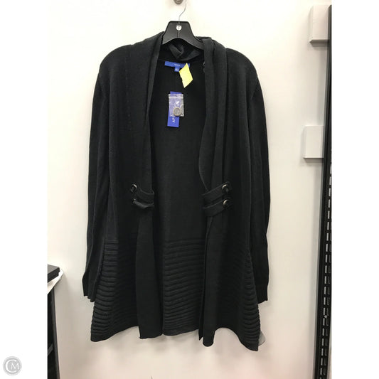Sweater Cardigan By Apt 9 In Black, Size: L