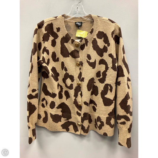 Sweater Cardigan By Inc In Animal Print, Size: M