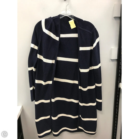 Sweater Cardigan By Talbots In Striped Pattern, Size: M