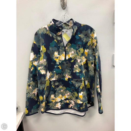 Athletic Top Long Sleeve Collar By Talbots In Blue & Green, Size: M