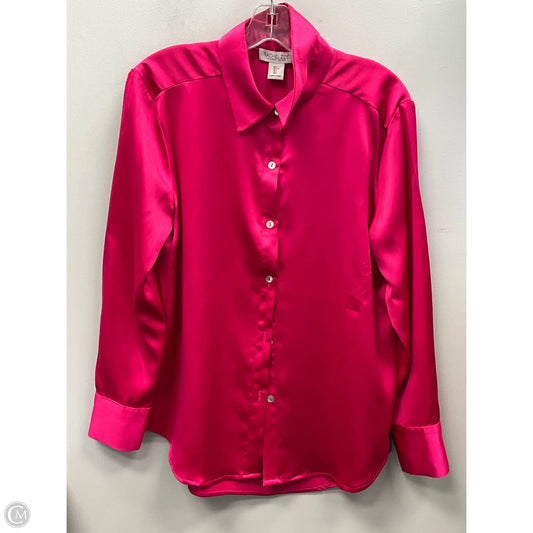Blouse Long Sleeve By Rachel Zoe In Pink, Size: L