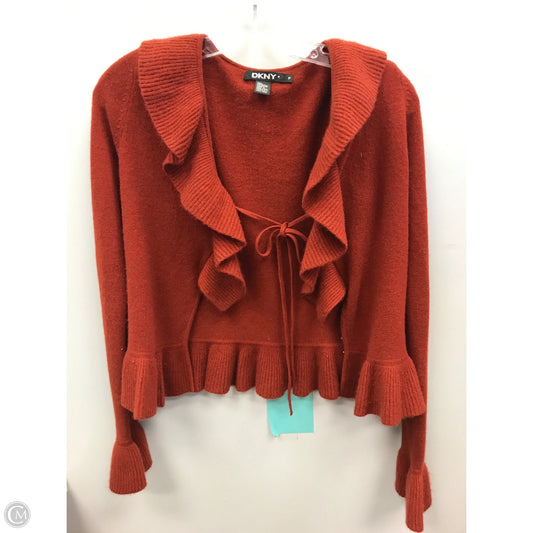 Sweater Cardigan Cashmere By Dkny In Copper, Size: S