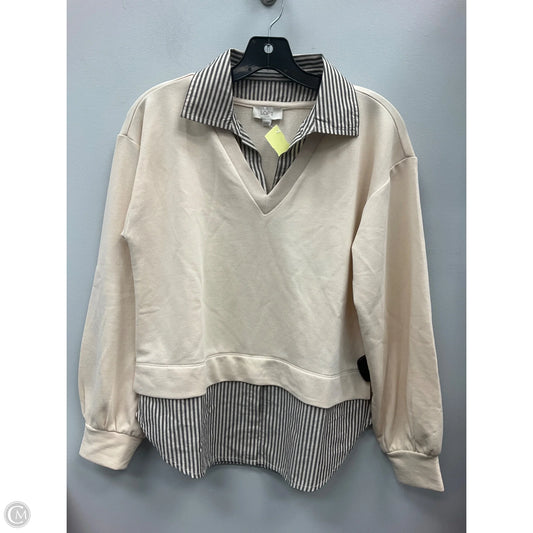 Top Long Sleeve By Loft In Cream, Size: Xs