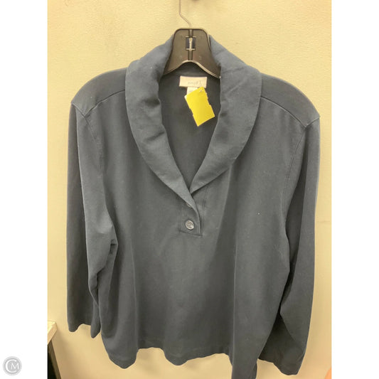 Top Long Sleeve By J. Jill In Navy, Size: 2x