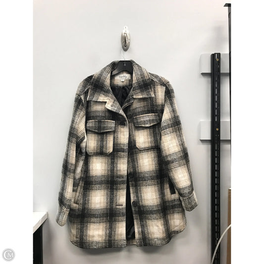 Jacket Shirt By Sebby In Plaid Pattern, Size: M