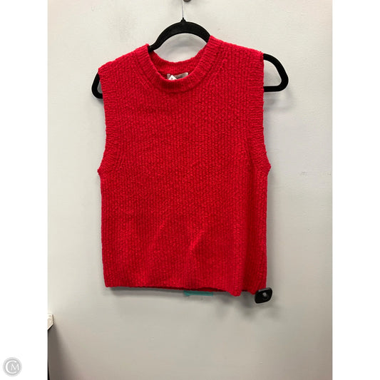 Vest Sweater By Madewell In Red, Size: L