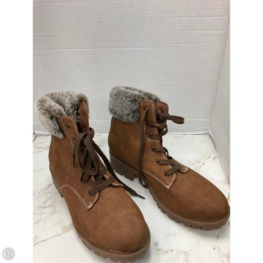 Boots Ankle Heels By Serra In Brown, Size: 9