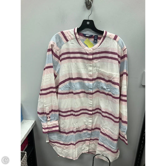 Top Long Sleeve By Lands End In Striped Pattern, Size: 2x