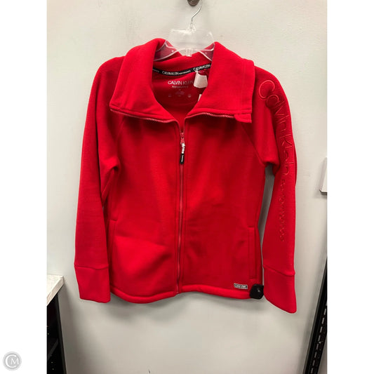 Jacket Fleece By Calvin Klein In Red, Size: M