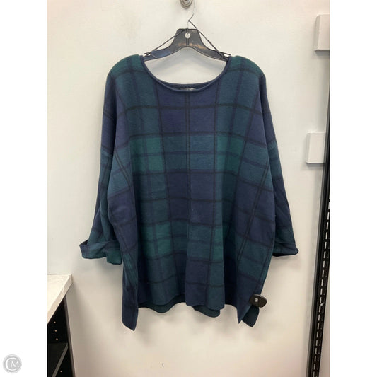 Top 3/4 Sleeve By Tahari In Plaid Pattern, Size: 3x