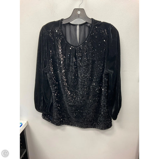 Top Long Sleeve By Simply Vera In Black, Size: L