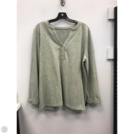 Top Long Sleeve By Croft And Barrow In Green, Size: Xl
