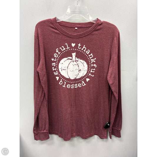 Top Long Sleeve Basic By Clothes Mentor In Maroon, Size: L