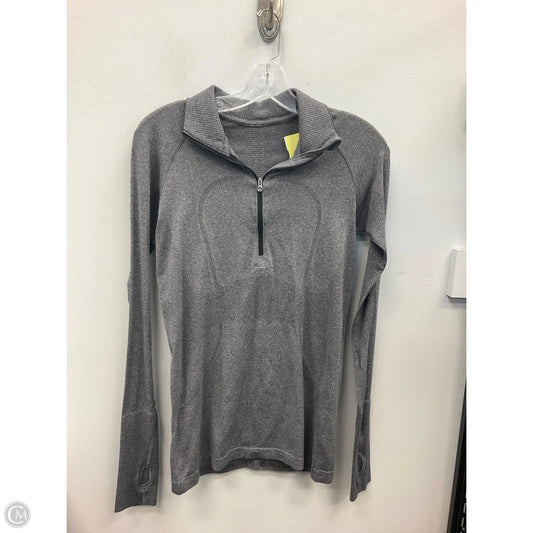 Athletic Top Long Sleeve Collar By Lululemon In Grey, Size: 8