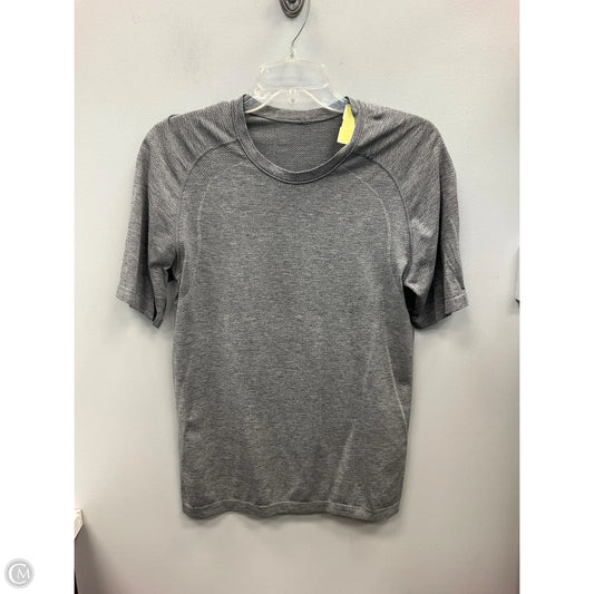Athletic Top Short Sleeve By Lululemon In Grey, Size: S