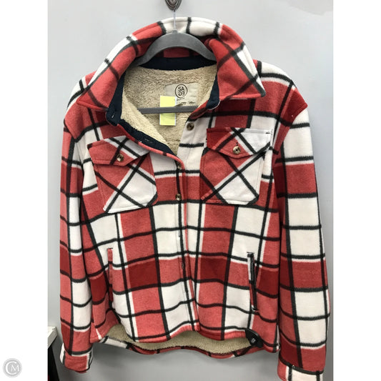 Jacket Shirt By Sage In Plaid Pattern, Size: S