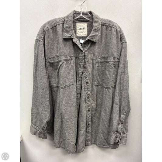 Top Long Sleeve By Aerie In Black & White, Size: Xl