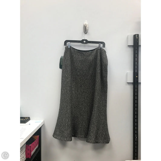 Skirt Midi By Lauren By Ralph Lauren In Black & White, Size: M
