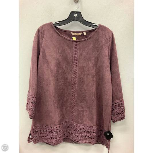 Top 3/4 Sleeve By Soft Surroundings In Purple, Size: M