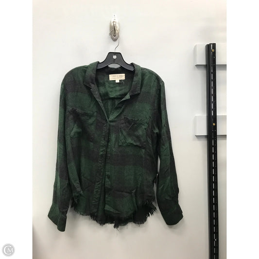 Top Long Sleeve By Cloth & Stone In Plaid Pattern, Size: M