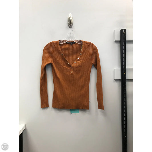 Top Long Sleeve By White House Black Market In Copper, Size: Xs