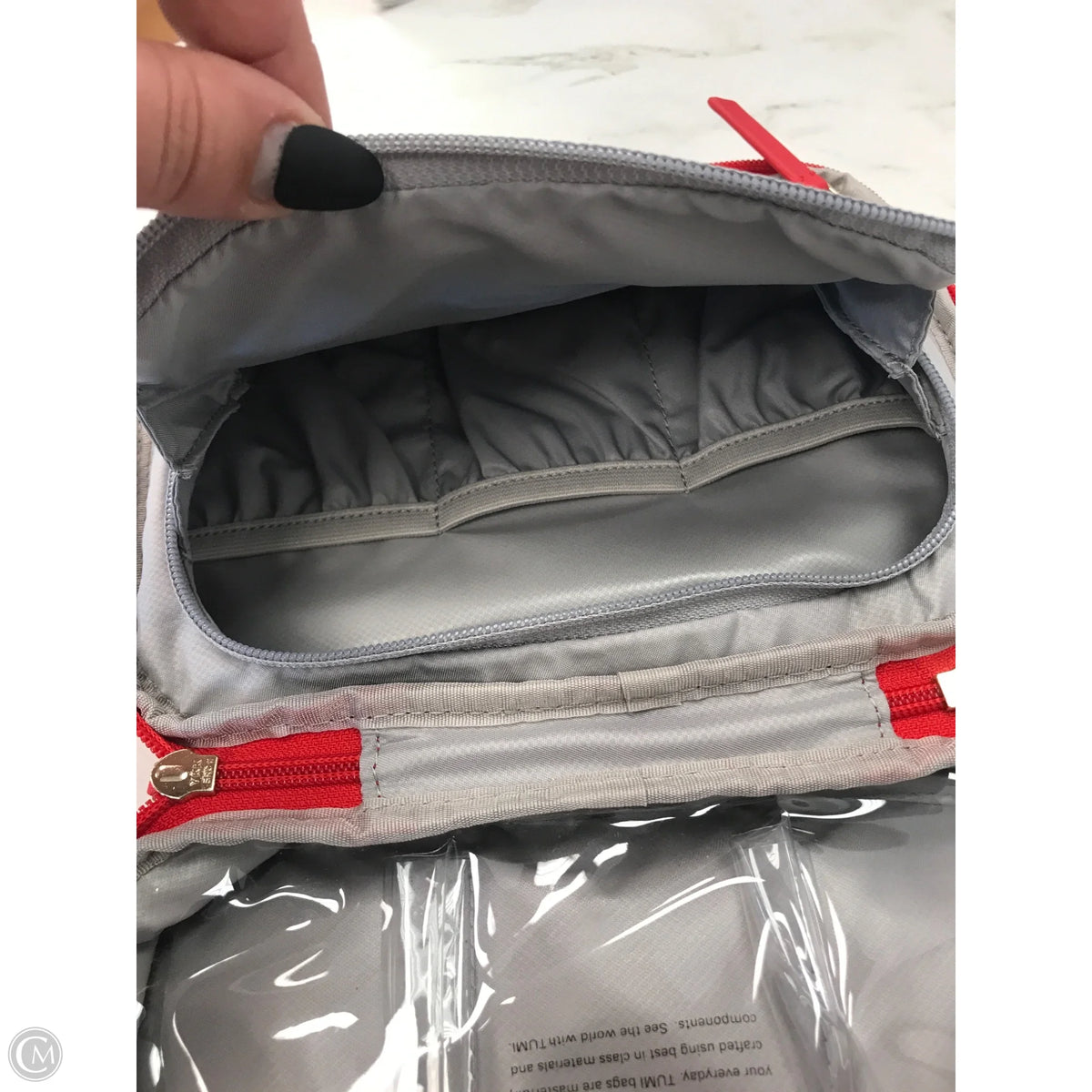 Makeup Bag Designer By Tumi, Size: Large