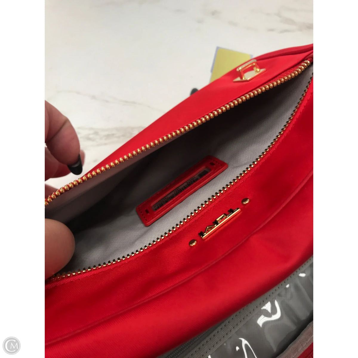 Makeup Bag Designer By Tumi, Size: Large