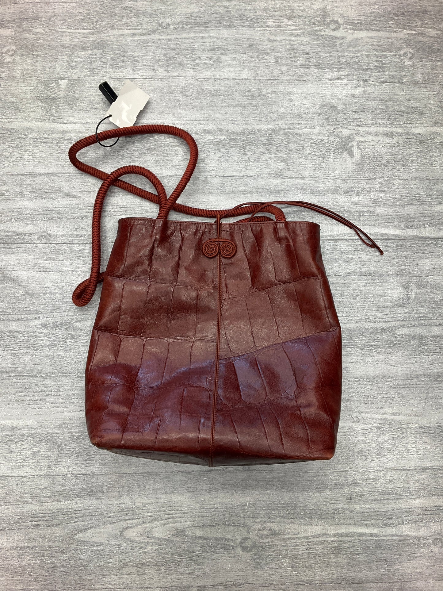 Handbag Leather By Clothes Mentor, Size: Medium