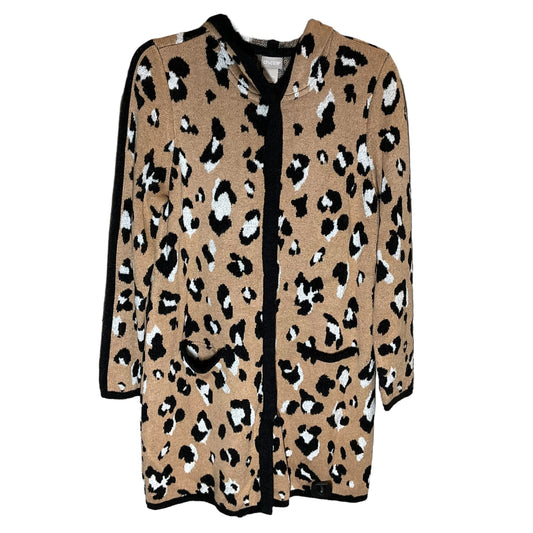 Sweater Cardigan By Chicos In Animal Print, Size: M