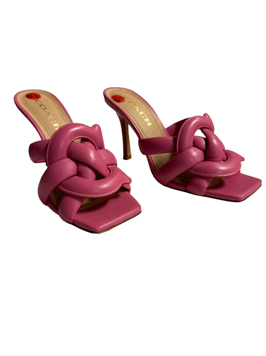 Sandals Designer By Coach In Pink, Size: 6.5