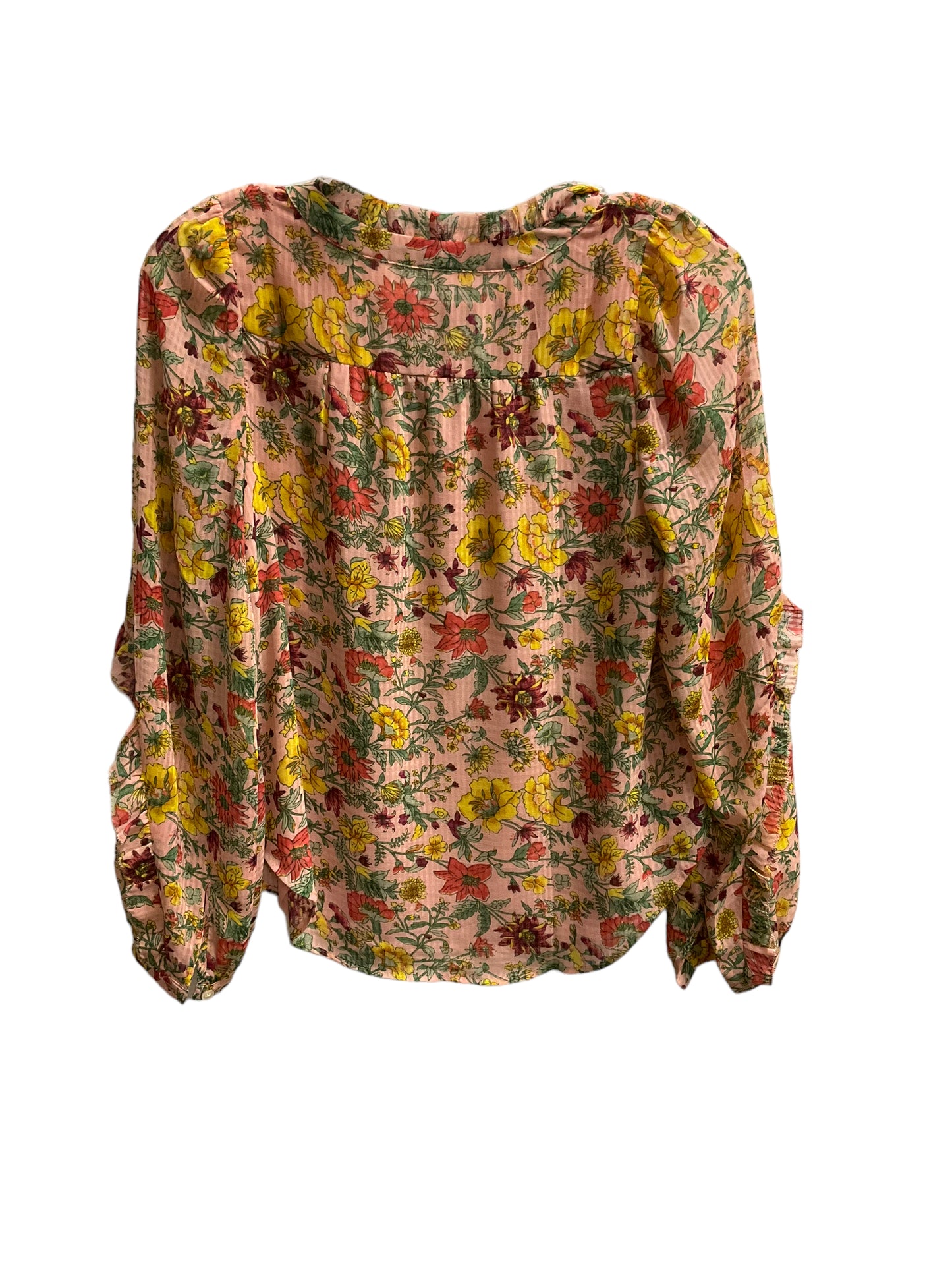 Floral Print Top Long Sleeve Loft, Size Petite   Xs