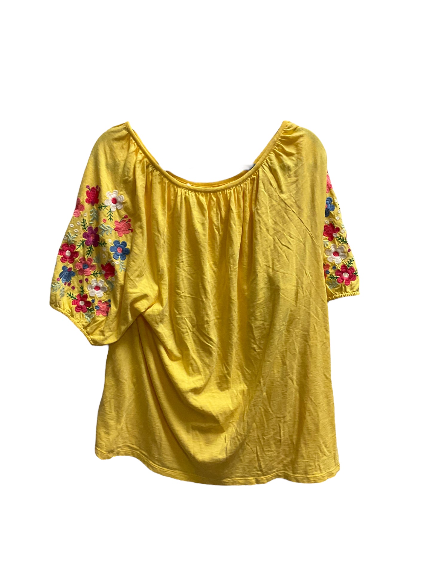 Yellow Top Short Sleeve Talbots, Size 2x