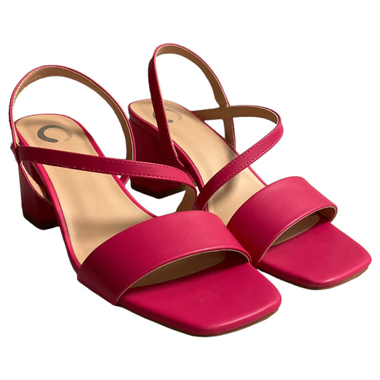 Pink Sandals Heels Block Clothes Mentor, Size 8.5