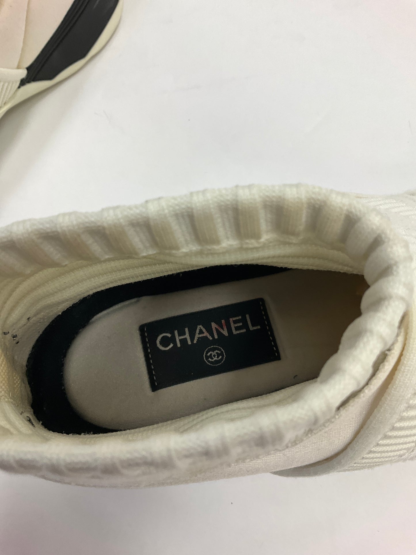 Luxury Designer Sock Sneakers Chanel, Size 8