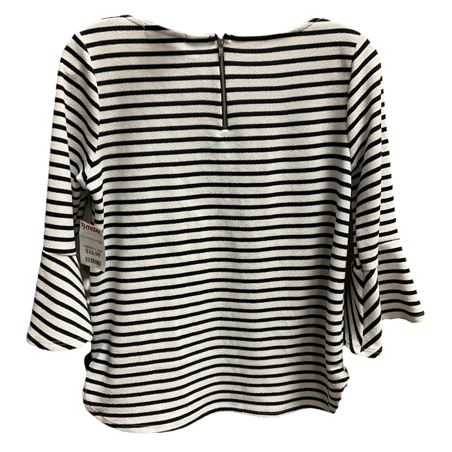 Top 3/4 Sleeve By Green Envelope In Striped Pattern, Size: M