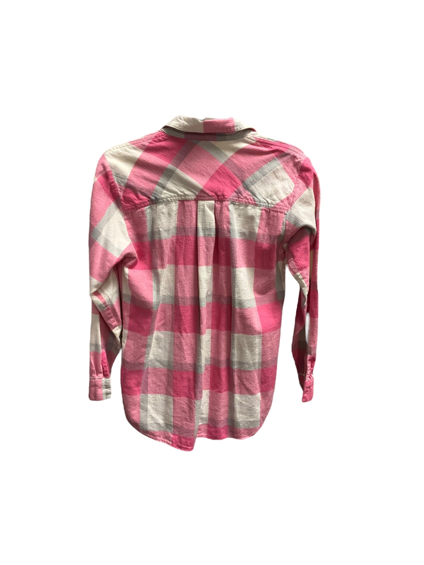 Top Long Sleeve By Loft In Plaid Pattern, Size: Xs