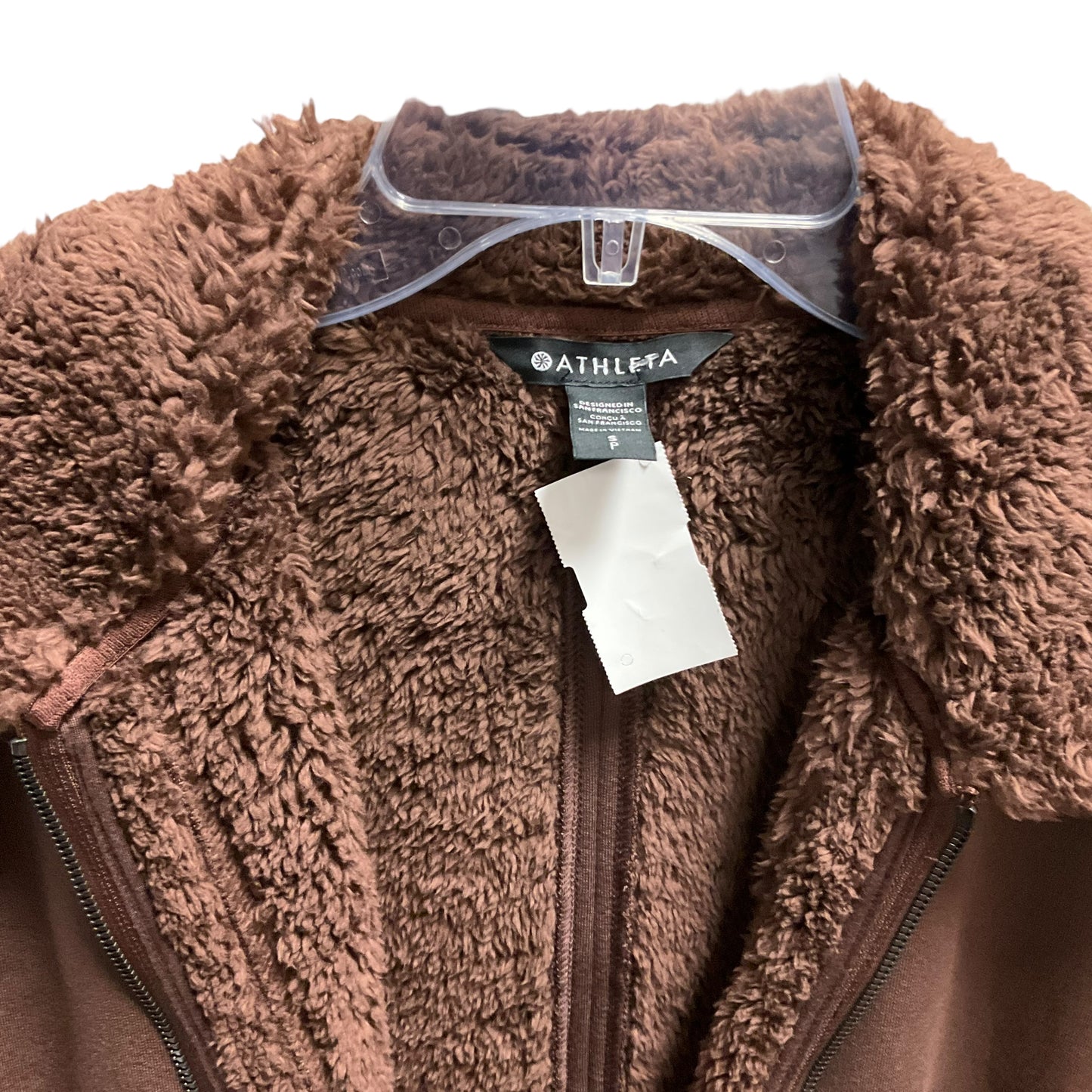 Jacket Faux Fur & Sherpa By Athleta In Brown, Size: S