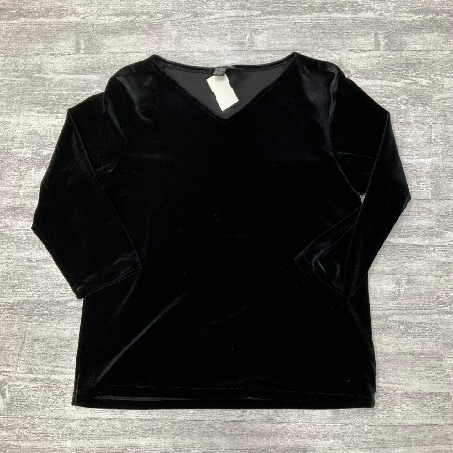 Top 3/4 Sleeve By Dkny In Black, Size: M