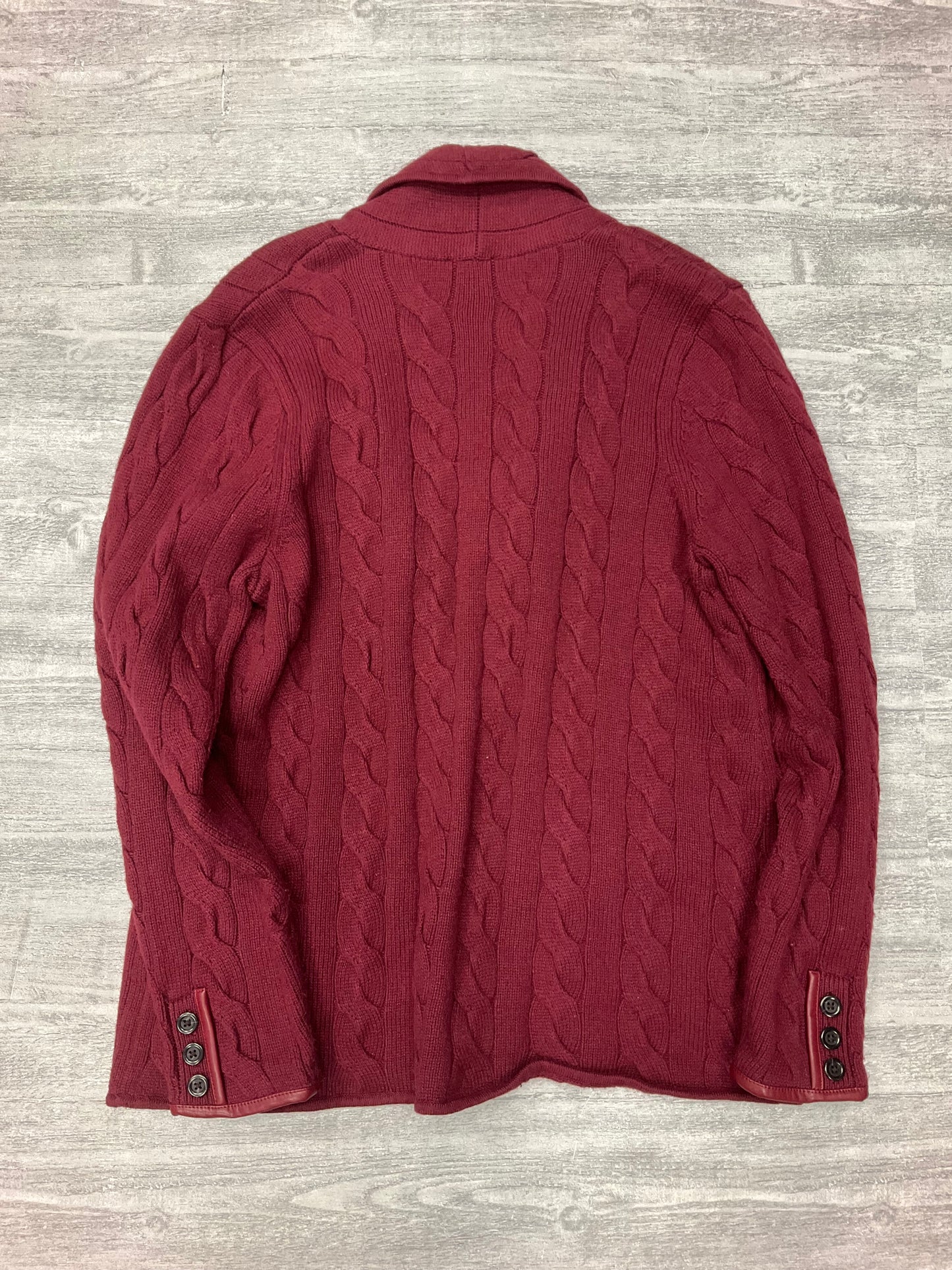 Sweater Cardigan By Talbots In Red, Size: L